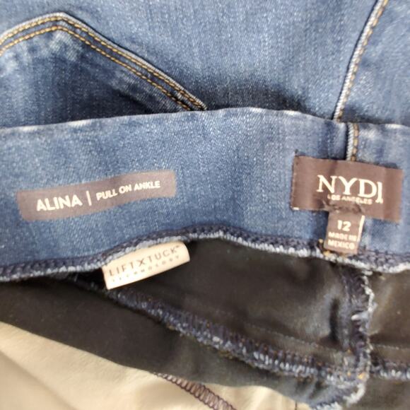 NYDJ Alina Pull on Ankle Jeans Stretch Straight Lift Tuck Comfy Pants Size 12 - Picture 10 of 13